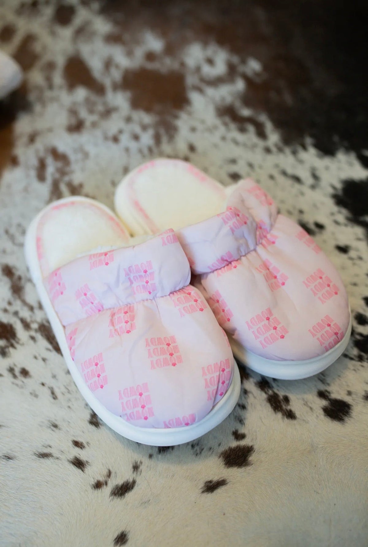 Pink Howdy Slippers