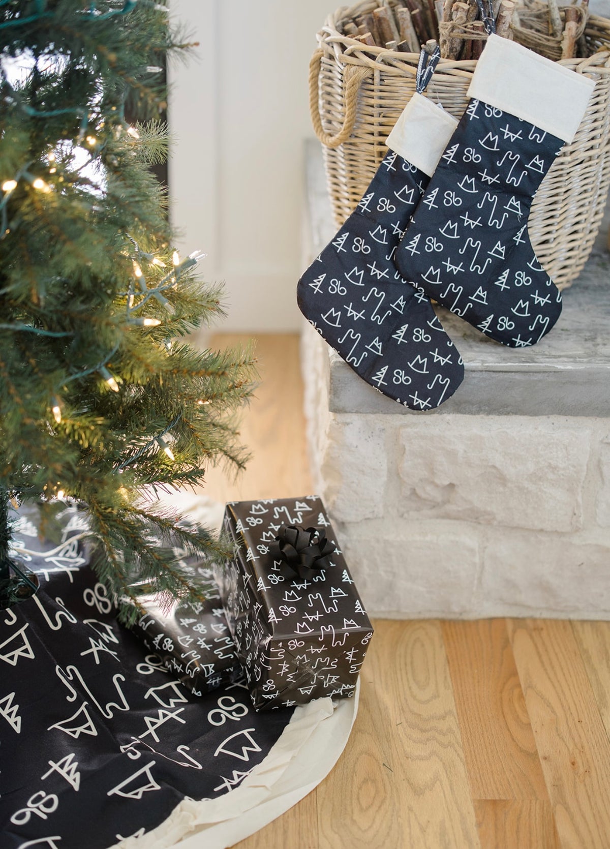Black Brand Christmas Tree Skirt