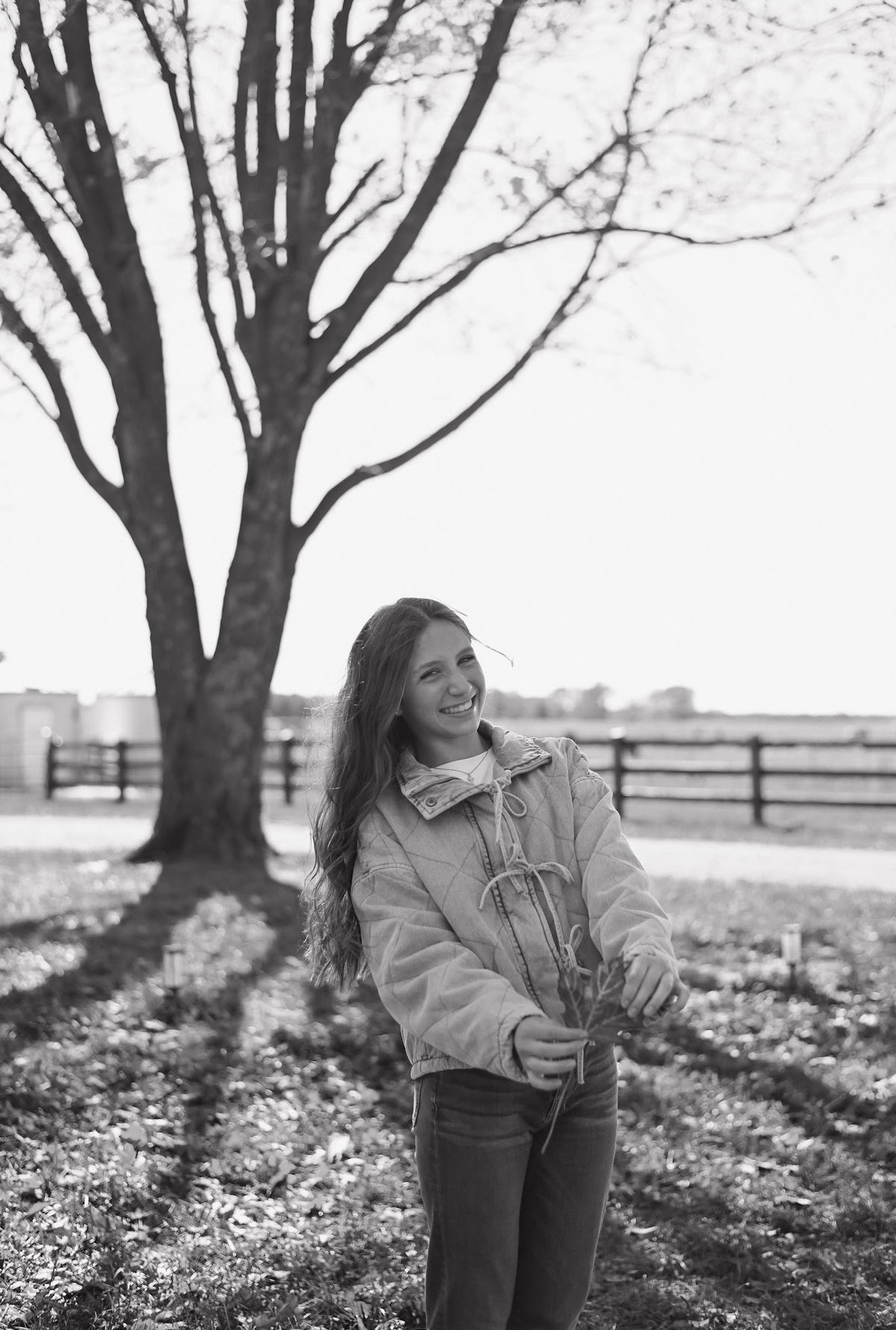 Denim Quilted Tie Puffer Jacket