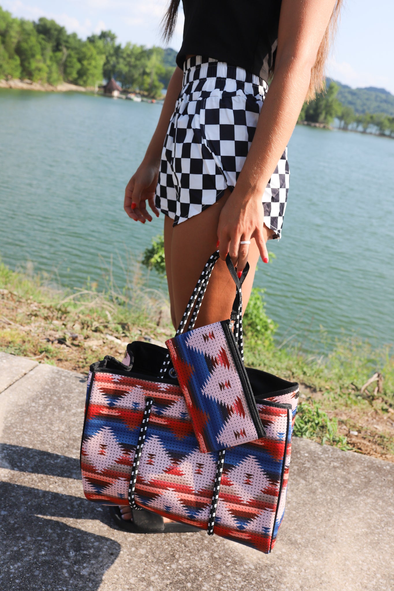 Beach Hand Bag in Aztec