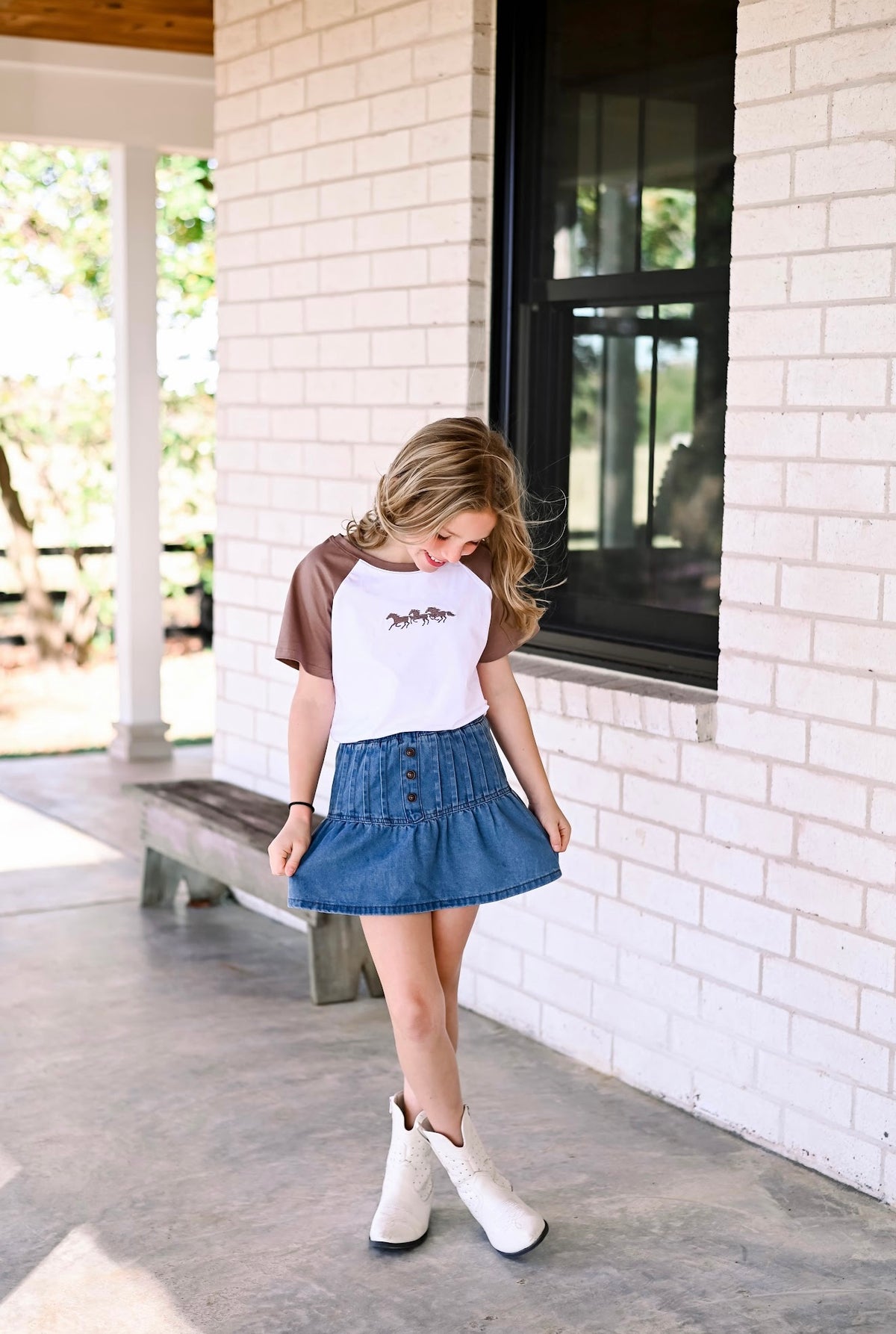 Western Horses Embroidered Tee