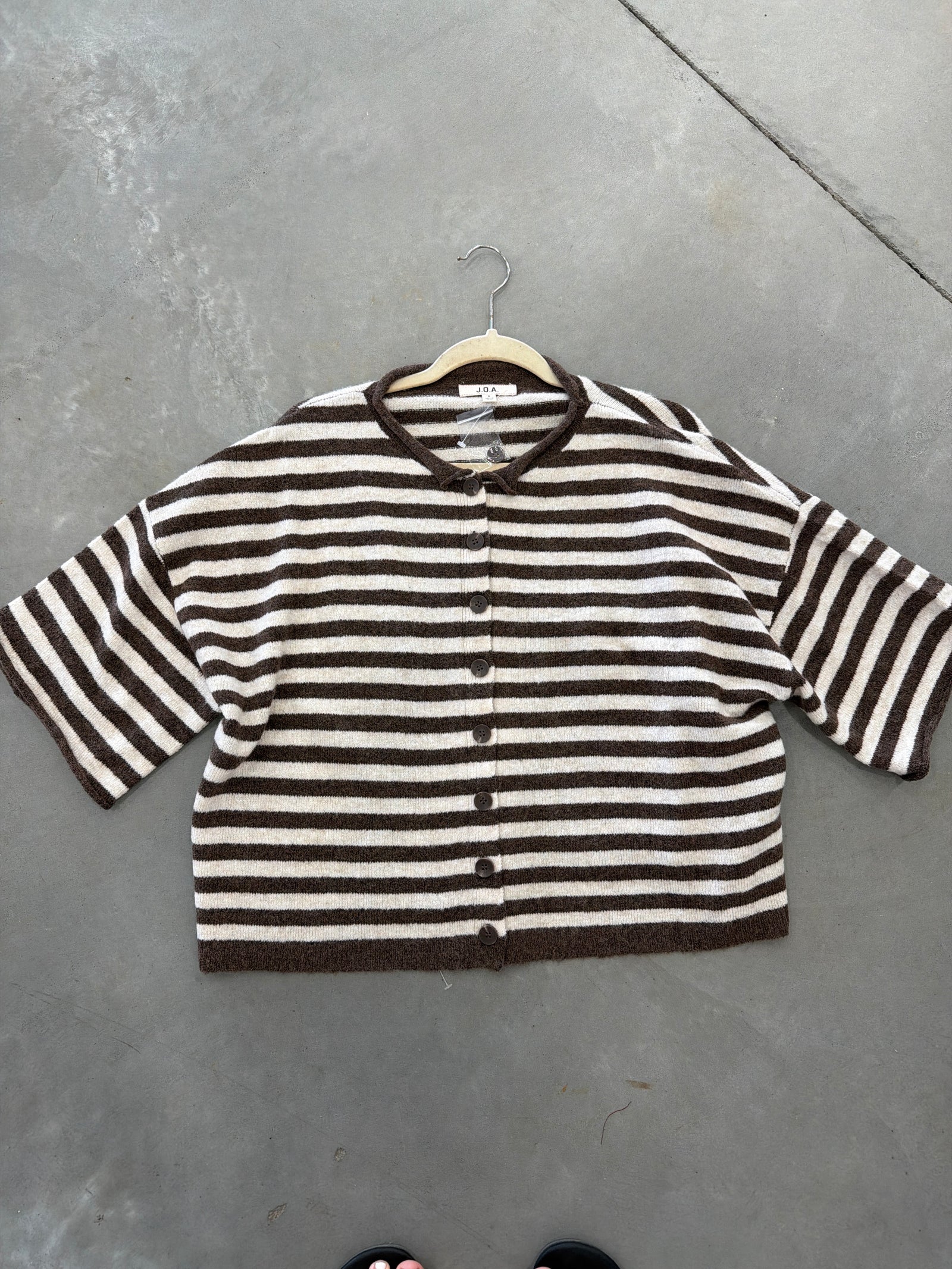 Brown Striped Sweater Top