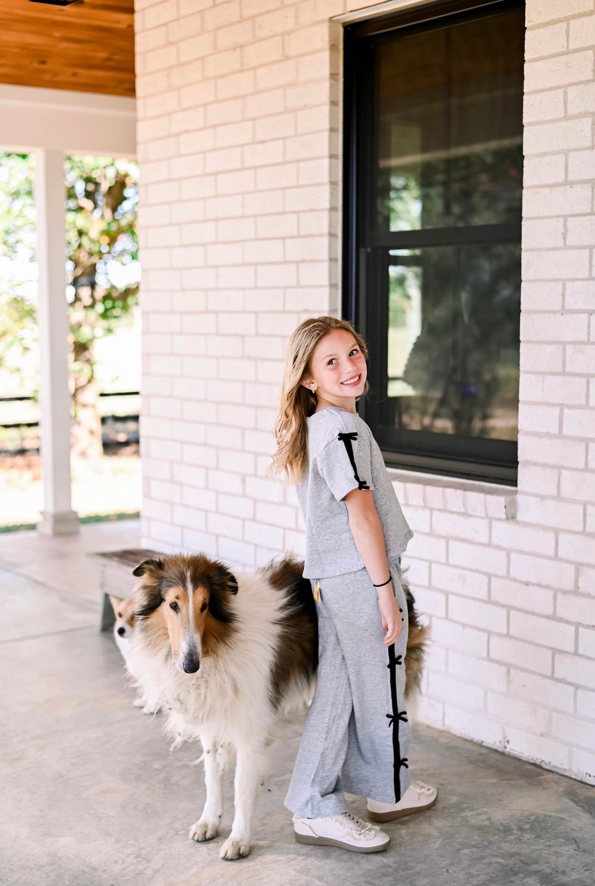 Girls Red &amp; White Striped Loose Knit Top