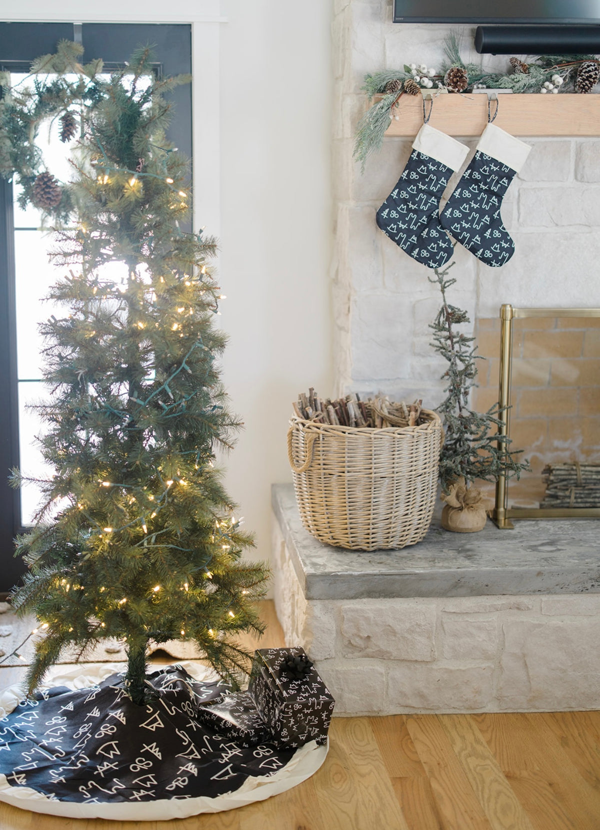 Black Brand Christmas Stocking