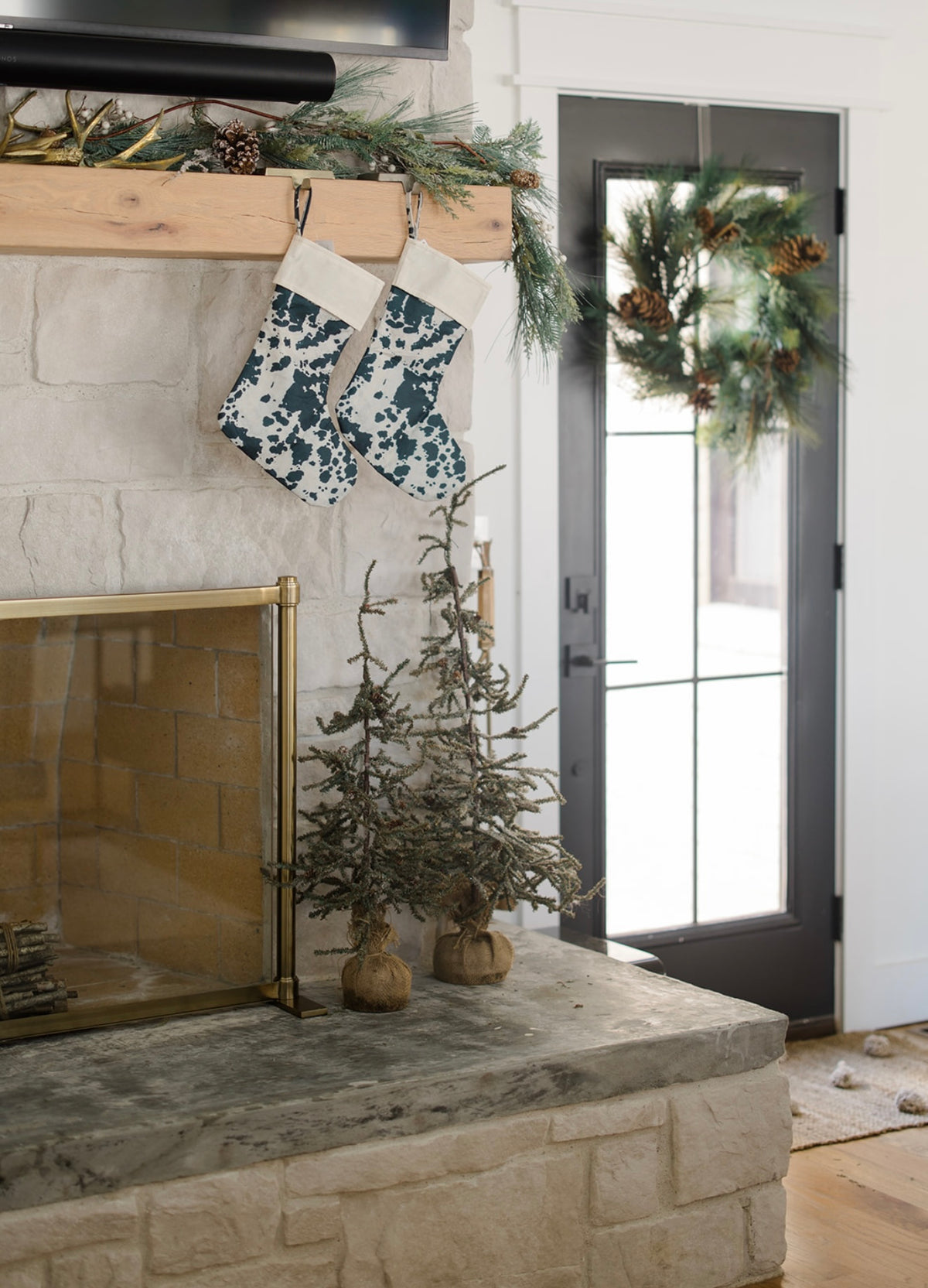 Black Cowhide Christmas Stocking