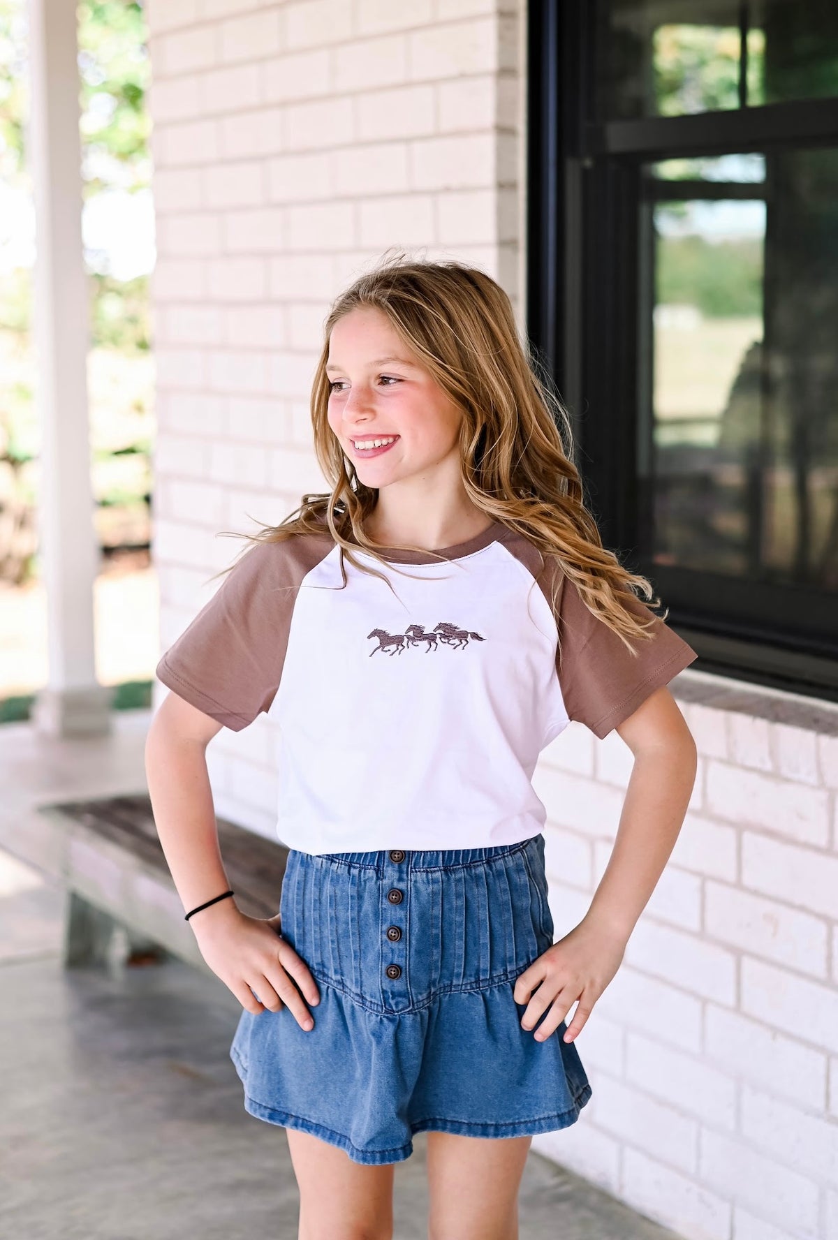 Western Horses Embroidered Tee