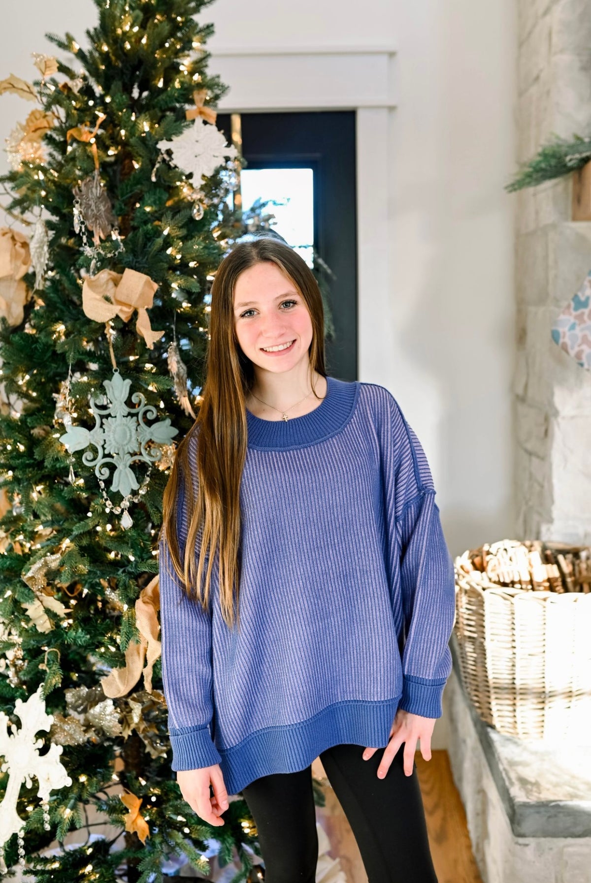 Marlin &amp; Lavendar Corded Sweater