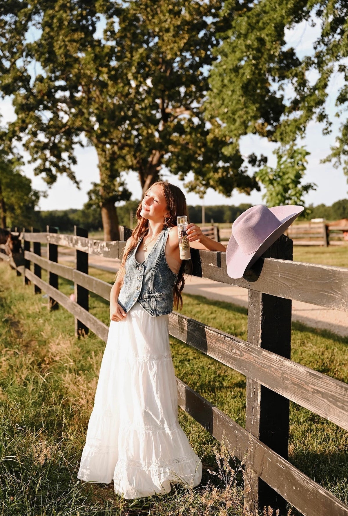 Lace Trim White Maxi Skirt