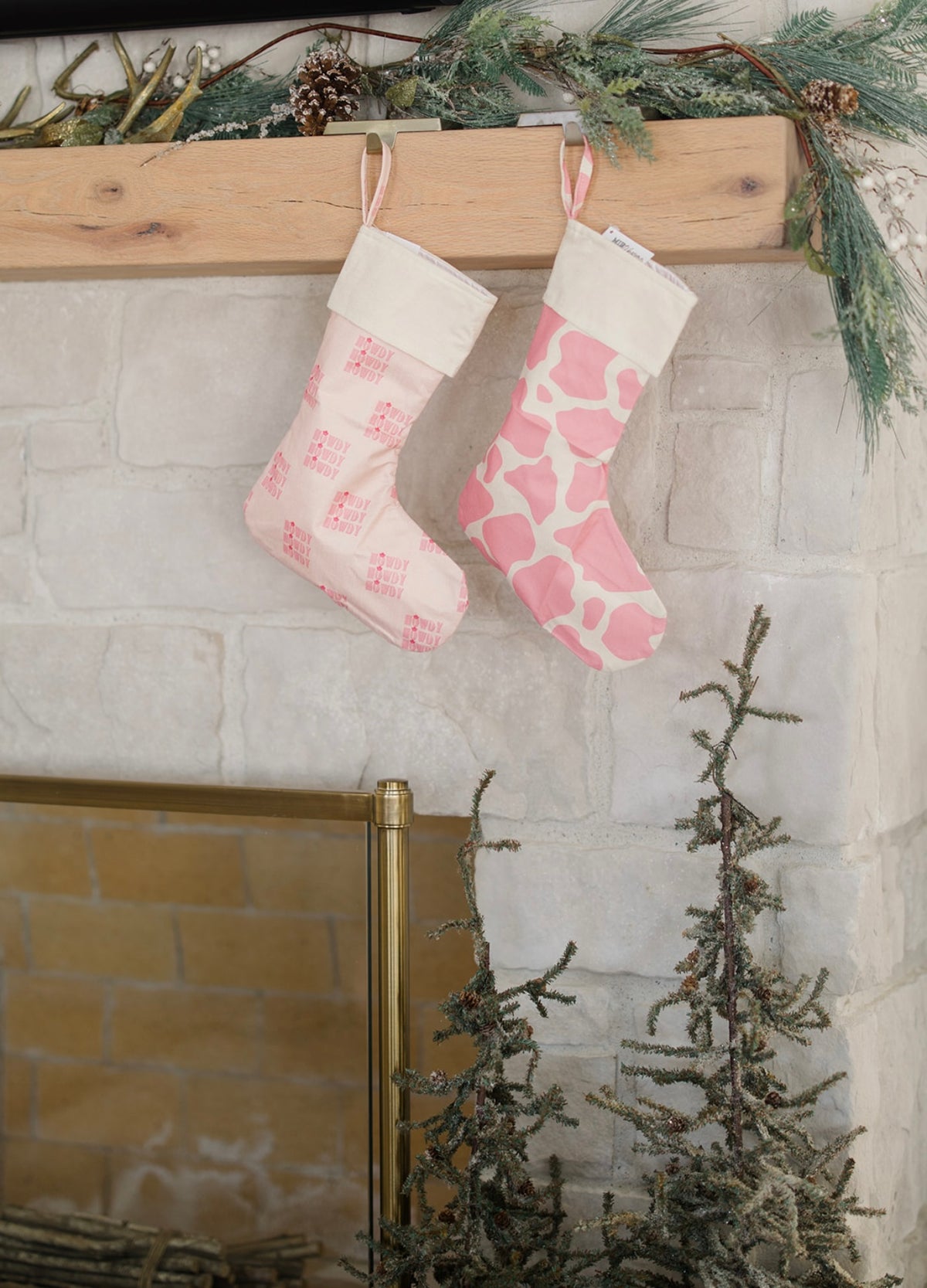 Pink Cowhide Christmas Stocking