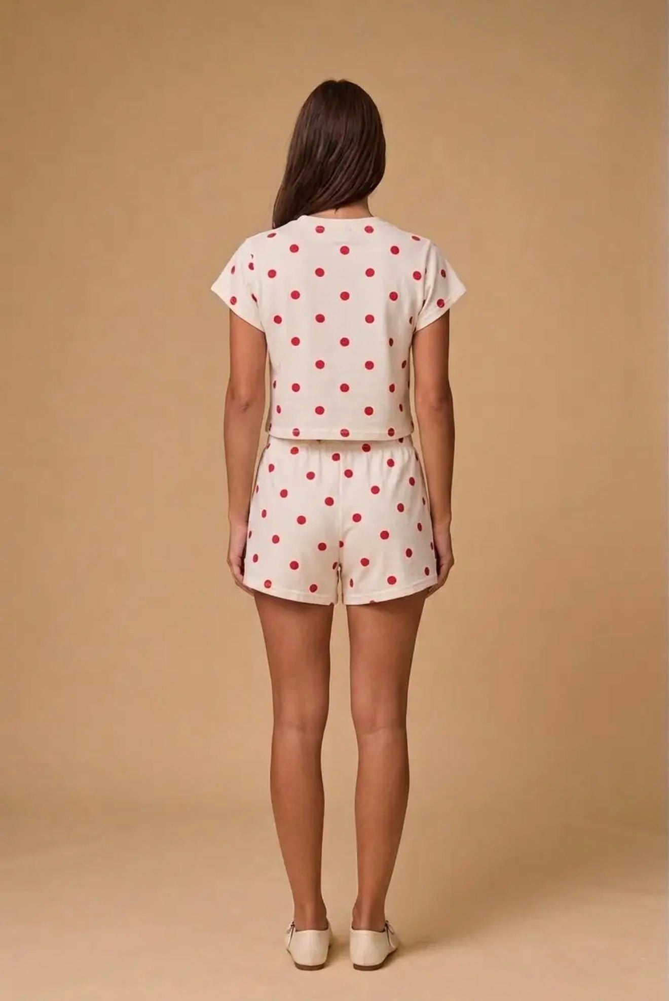 Red Polka Dot Lounge Top