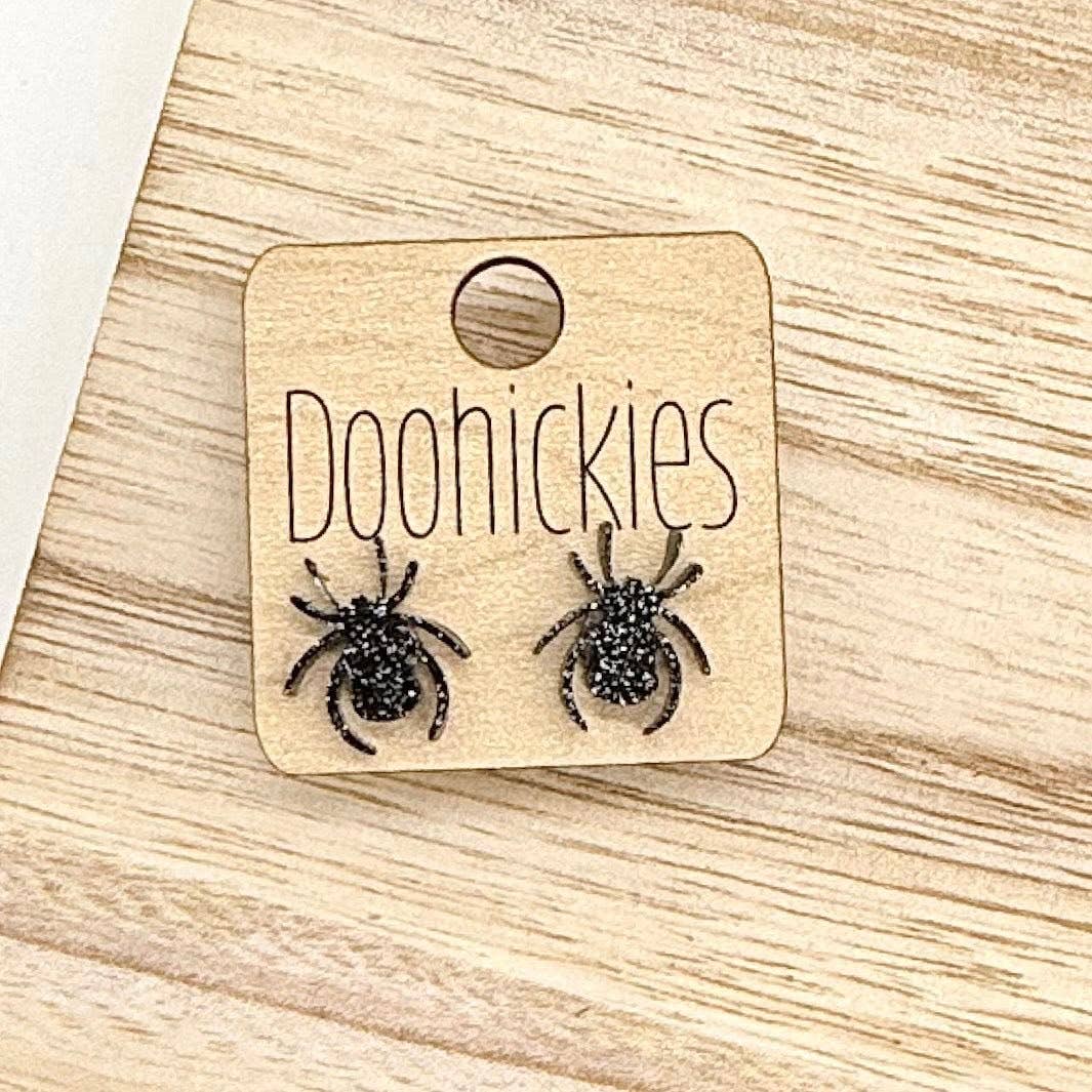 Spooky Studs - Acrylic Halloween Earrings: Jack-O-Lanterns (black)
