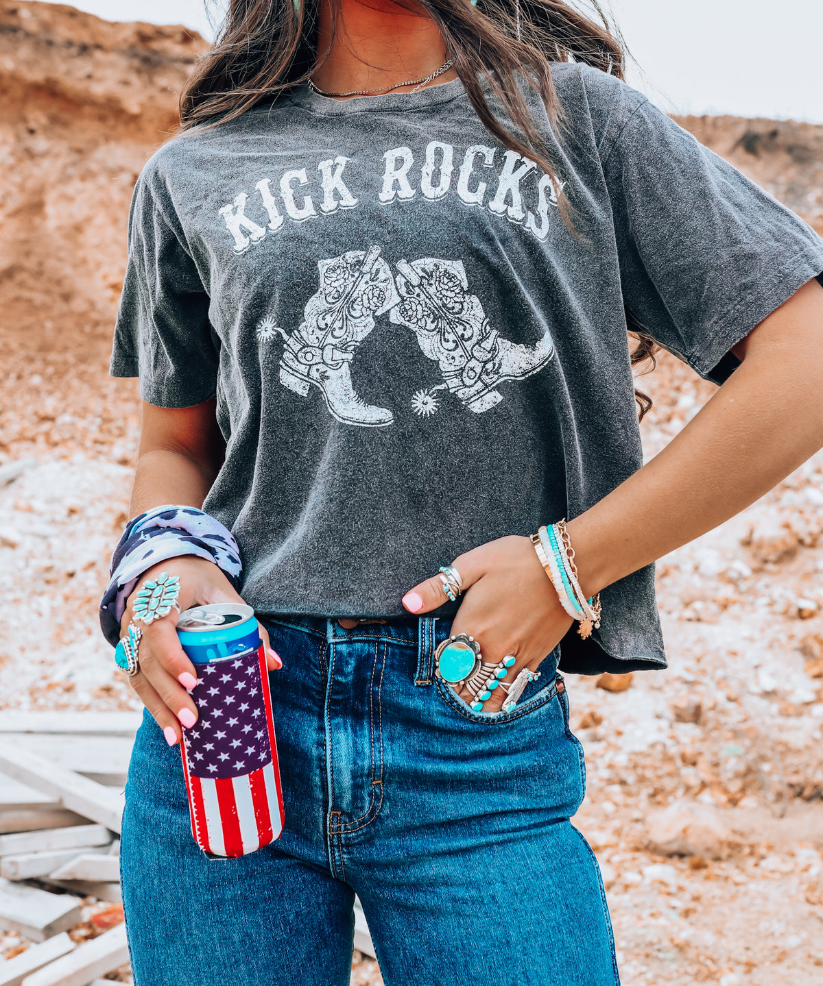 Red, White, &amp; Blue Flag Tall Coozie 2-Pack