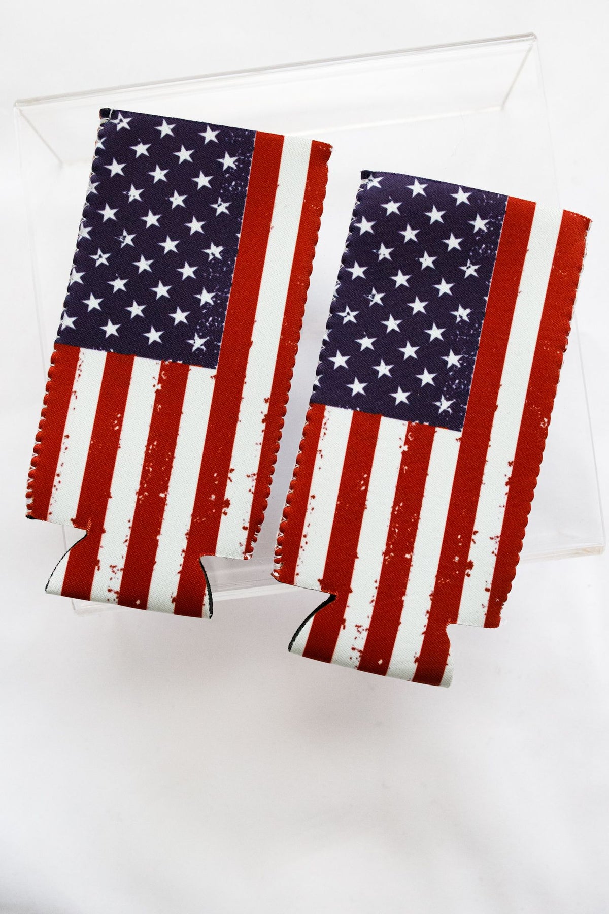 Red, White, &amp; Blue Flag Tall Coozie 2-Pack