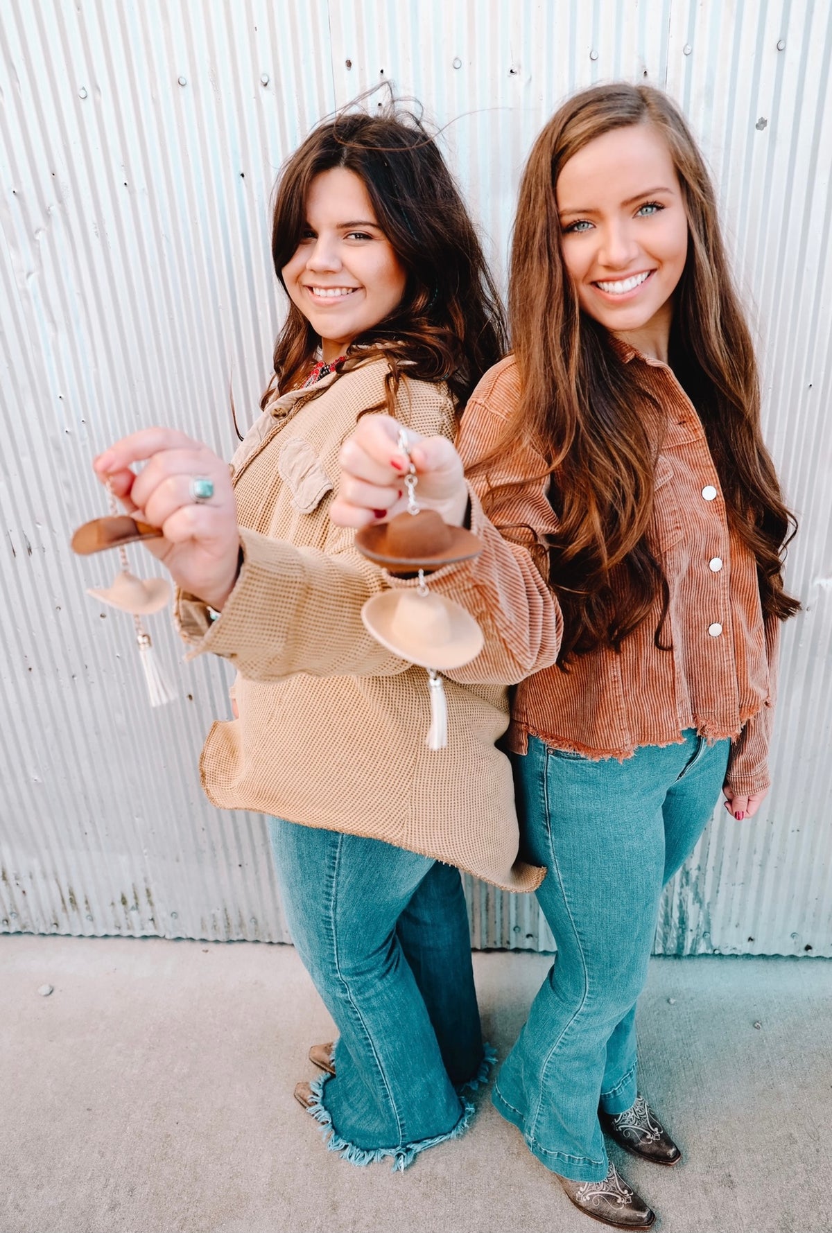 Brown &amp; Stone Cowboy Hat Rearview Mirror Charm